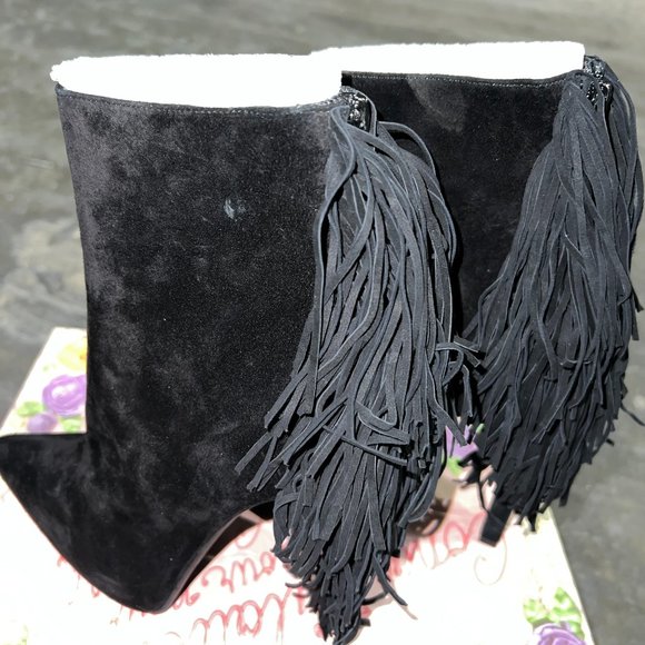 NIB Jeffery Campbell Fringe Heeled Ankle Boots - Picture 3 of 8